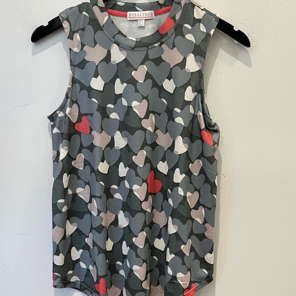P.J. Salvage Heart Print Muscle Tank